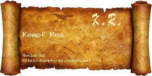 Kempf Rea névjegykártya
