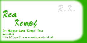 rea kempf business card